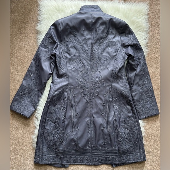 New Vintage Ebene By Patrick Assuline Gothic Embellished Embroidered Long Jacket - Picture 2 of 7